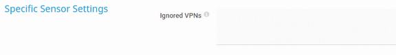 Specific Sensor Settings Specific Sensor Settings