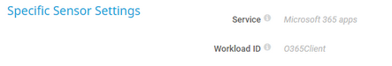 Specific Sensor Settings Specific Sensor Settings